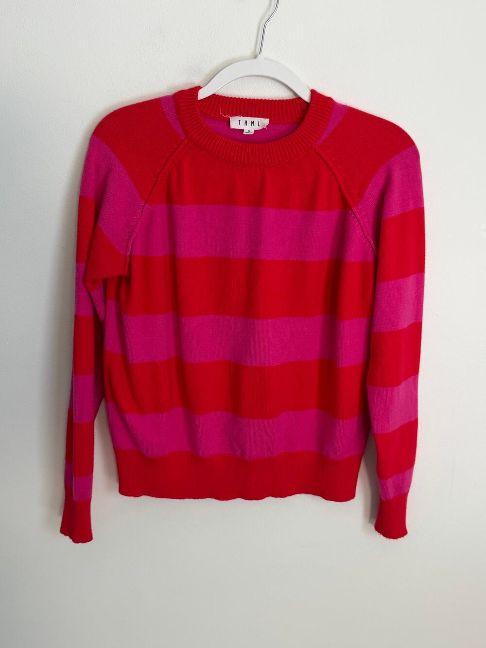 THML Red and pink crewneck sweater size small